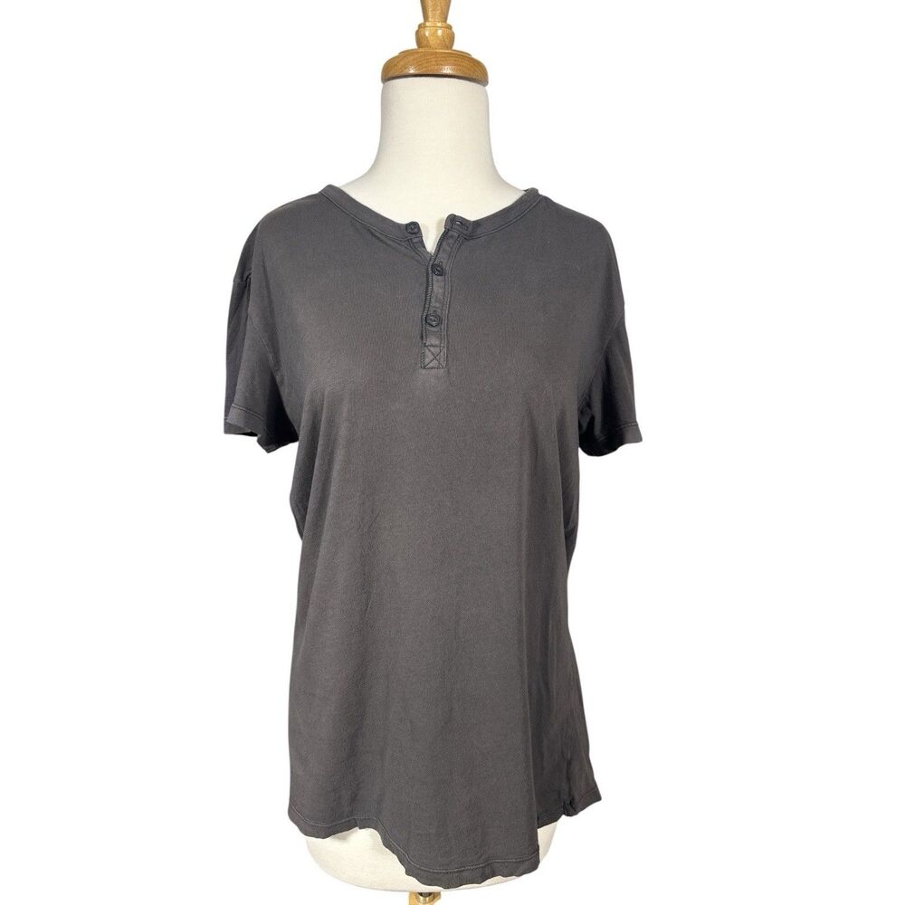 American Eagle Seriously Soft Henley Shirt Sz S Gray Casual Minimalist Comfort